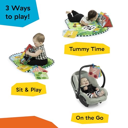 Image of Baby Einstein Discovery Garden Tummy Time Mat & Mirror, Ages 0-6 Months, Multisensory