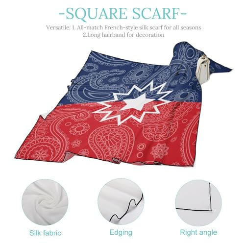 Juneteenth Paisley Flag Bandanas for Women Satin Silk Head Scarf Multipurpose Square Scarves Clothing Accessories, 0ne size4