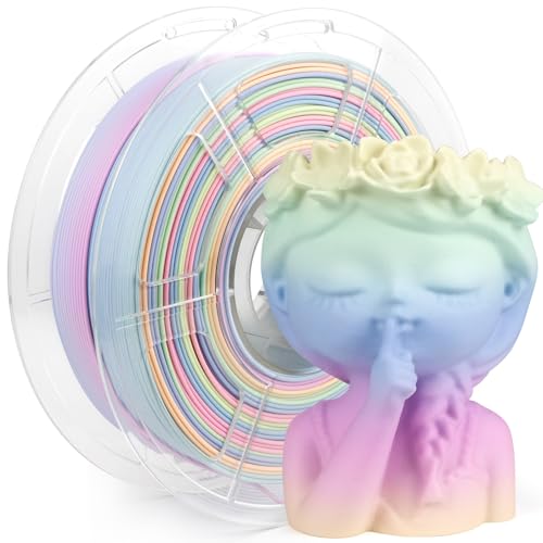 iSANMATE 3D Printer Filament – Rainbow PLA+ 1.75mm, High Speed, Dimensional Accuracy 0.02mm, Matte Frosting Cake 1kg Spool (2.2lbs)