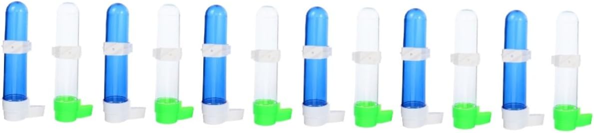 12pcs Automatic Bird Drinking Feeder Plastic Water Bottle for Parrots Canaries and Birds and Gentle Design for Pet Supplies