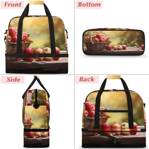 Large Weekender Overnight Bags Fruit Fruit Basket Apple Travel Duffel Bag for Women Men Gym Bag With Shoe Compartment Foldie Travel Tote Bag Carry On Personal Item Bag for Travel Gym Sports3