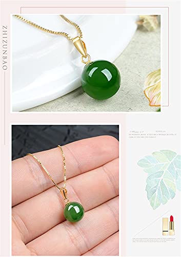 Collier pendentif jade vert et cristal émeraude de style minimaliste chic - 4
