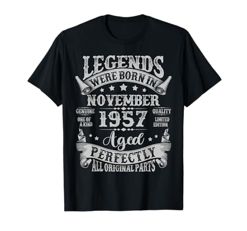 Legends were Born in November 1957 Vintage 68th Birthday Men T-Shirt