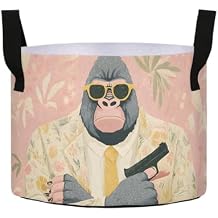 Soft Plant Grow Bags Cool Gorilla Print, Planting Pots for Gardening 5 Gallon