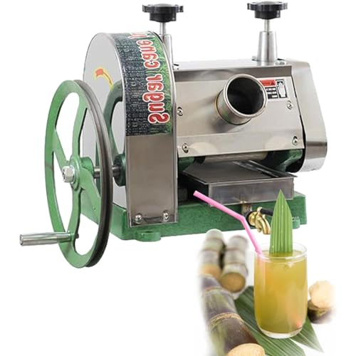 RENJJPBO Stainless Steel Sugar Cane juicer,Manual Sugar Cane juicer,Commercial Sugar Cane Press with Hand Wheel Efficient juicing