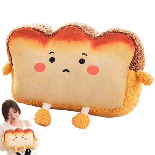 Cute Toast Pillow | Plush Toast Cushion | Funny Food Pillows | Hand Pocket Pillow | Sliced Toast Plush | Food Shaped Cushion Toast Plush Toy | Kids Sofa Pillow for Kids Adults Girls Boys