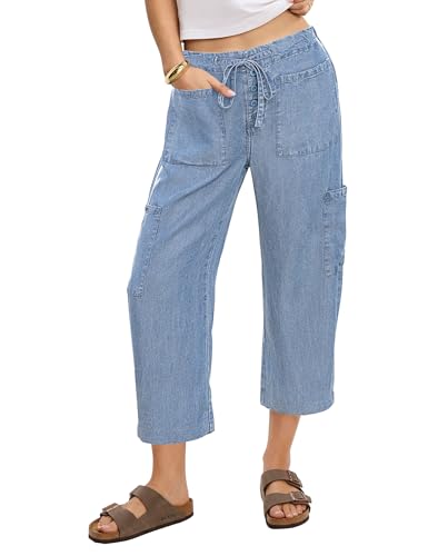 luvamia Barrel Jeans for Women Trendy Wide Leg High Rise Baggy