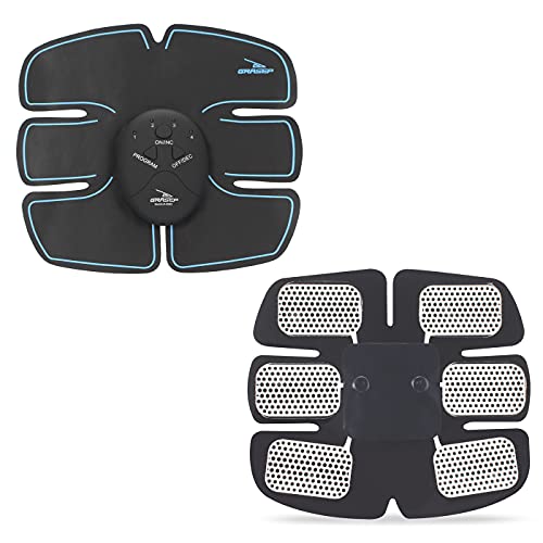 Tonificador Estimulador Muscular Abdominal Bumbum Recarregável com Controle (Azul)