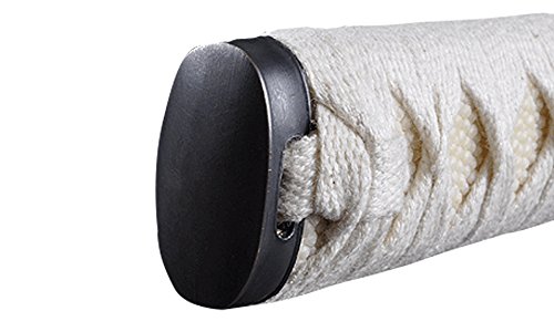 Handmade Sword - Fully Functional Samurai Wakizashi Sword, Warrior Tsuba, 1045 Carbon Steel, Hand Forged Heat Tempered, Full Tang, Sharp, White Scabbard And Handle #TOP4