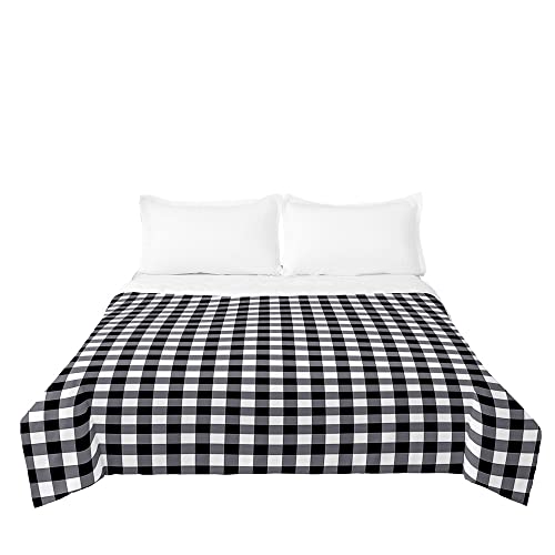Odot Colcha Invierno Cama 90/135/150, Clásico Modernas Bouti Cubrecama Acolchada Microfibra Colchas Cama Individual o Matrimonio Primavera Edredón Ligero (100x150cm,Negro)