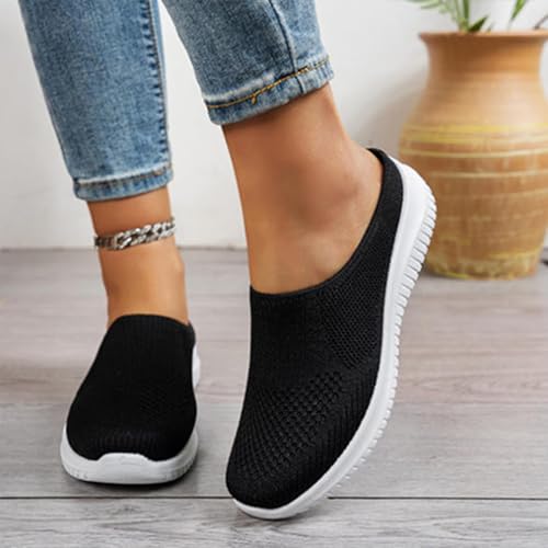 Women Breathable Mesh Orthopedic Slip On Mules Closed Toe Backless Sneakers Lightweight Breathable Comfortable Walking Shoes 7