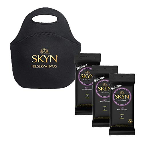 Preservativo Skyn Elite com 3 pacotes com 6 Uni + Frasqueira
