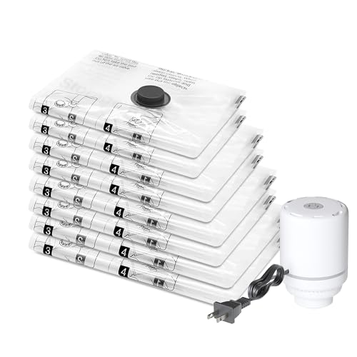 SUOCO 8 Combo Vacuum Storage Bags with Electric Pump,...