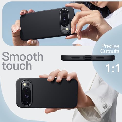 Image of JETech Liquid Silicone Cover Case for Google Pixel 10 Pro XL 2025, Silky Soft Touch Full-Body Protection, Anti-Scratch Shockproof Phone Cover with Microfiber Lining (Obsidian)