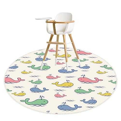 Large Splash Mat for Under High Chair 51" Waterproof Washable Anti Slip Splash Mat for Art Crafts,Playtime on Floor or Table Floor Protector