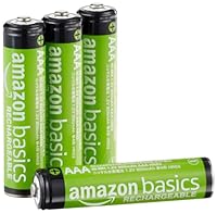Amazon Basics 充電式AAA NiMHパフォーマンスバッテリー4パック、800mAh、1.2V、最大1000倍まで充電、プリチャージ済み