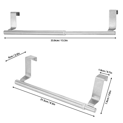 Towel Rack Stainless Steel Retractable Bath Double and Single Bar Towel Shelf Holder for Bedroom Bathroom Kitchen Living room(1#) - Image 2