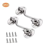 Tallas:3 pulgadas/72 mm. Repuhand 2 Pcs Gancho de ventana Cabina Gancho Ojo Puerta Pestillo de Acero Inoxidable Pestillo con Montaje Tornillos