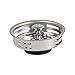 Highcraft 9843 Stainless Steel Kitchen Sink Strainer Basket-Replacement for Standard Drains (3-1/2 Inch) -Universal Style Rubber Stopper