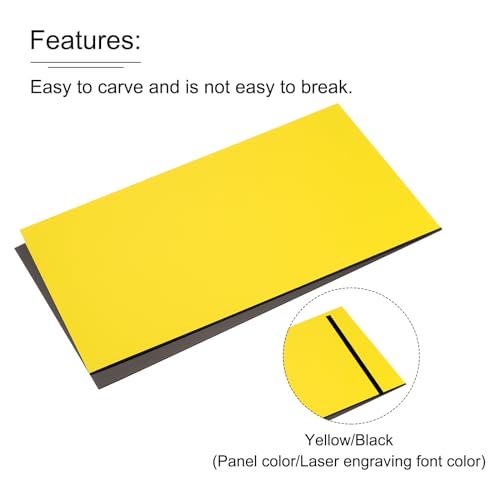 Image of MECCANIXITY ABS Engraving Double Color Sheet 7x11inch Yellow /Black for Badge, Sign, DIY Carving Pack of 12