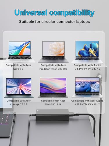 180W AC Charger for Acer Nitro 5 7 V17 V16 V15 V14 Predator Helios/Triton 300 500 Series AN515-57 AN517 PH315-51 PH315-52 PH317-52 PH317-51 PH317-53 G3-572 G3-571 Aspire 7 ConceptD Power Adapter - Image 2