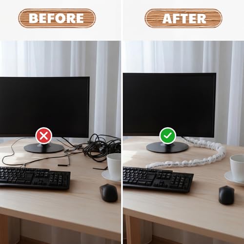 Image of 9 ft Fabric Cord Cover for Lamps Chandelier, Decorative Organza Fabric Cord Cover for Wires Fabrics Cable Sleeve TV Computer Phone Charger Lamps Home & Office Cable Management