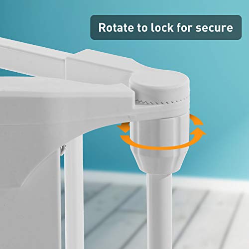KingSo 80 inch Auto Close Baby Gate Super Wide Safety Gate Foldable Extra Wide 33-80 inch Walk Thru for House Stair Doorways Hallways Include Hardware Mounts(30\" Tall, White)