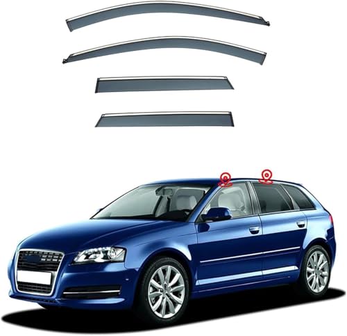 Deflectores De Aire para Audi A3 Sportback 8P 2004-2012, CocheViento Cortavientos Ventana Coche Derivabrisas Viseras Deflector