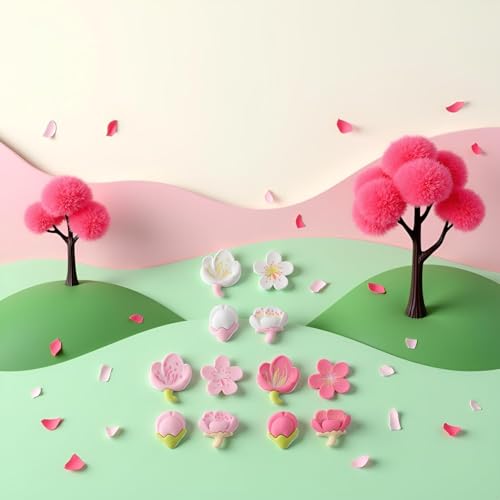 12Pcs Imán 3D Flor Sakura Rosa para Refrigerador miniatura 5
