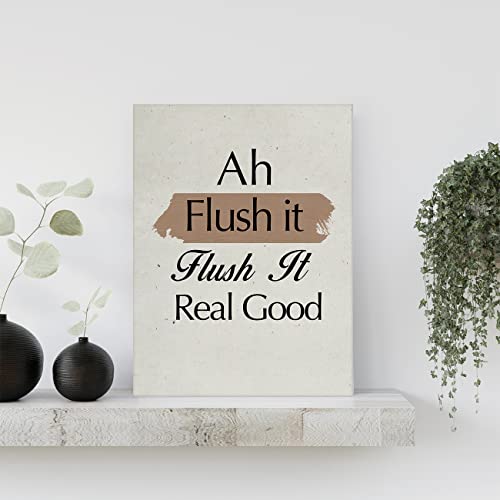 Yeley Toilet Humour Print Ah Flush It Paintings Canvas Wall Art Funny Bathroom Poster Canvas Artwork Ready To Hang Home Bathroom Decor #TOP3