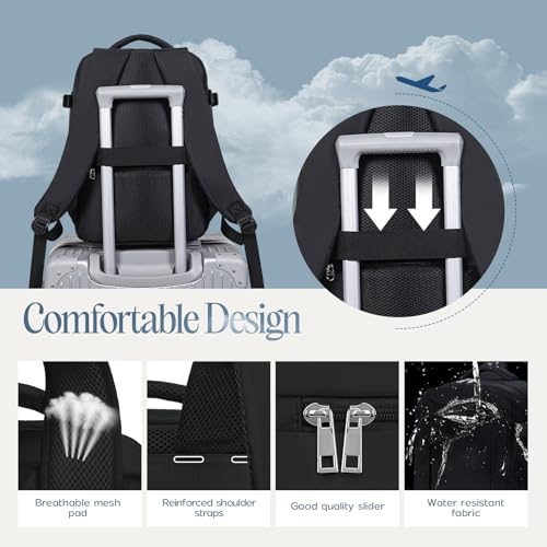 Xkdoai for Ryanair Cabin Bags 55x40x20, Travel Backpack with TSA Approved Clear Bag, Priority Cabin Bag Anti Theft Carry-ons Hand Luggage Bag Airline Approved Casual Daypack - Image 4