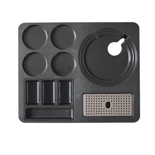 Image of FP ABS Plastic Kettle Tray for Hotel Room: Serve Sophistication | Hospitality Kettle Tray | Compatible with All Electric Kettle (1, Textured-Black)
