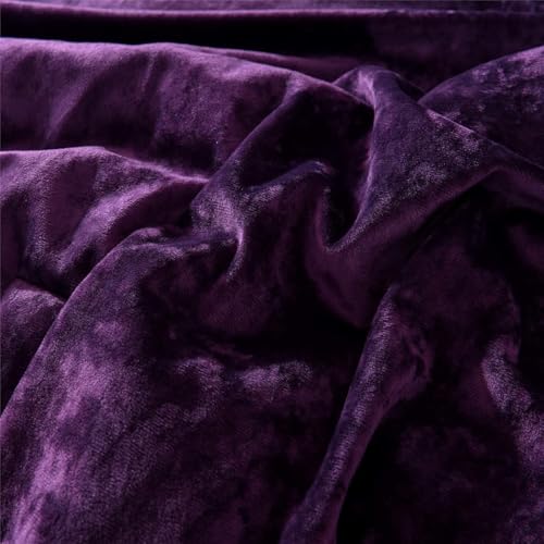 Image of Amazing Super Soft Double Bed Woollen Quilt Cover, 310TC Warm Duvet Cover, Woolen Duvet Cover /Rajai Cover /Blanket Cover /Quilt Cover King Size=90x100 Inches, Winter Blanket Cover (Purple)