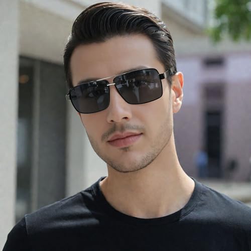 Polarized Sunglasses for Men Women Aviator Metal Classic Rectangular Sun Glasses Driving Sunglasses for Travel2