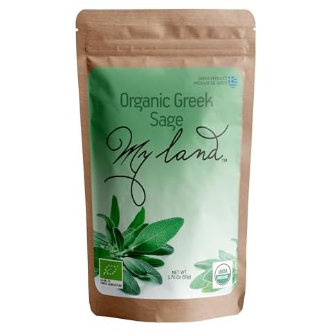 My Land Organic Sage Tea, Loose Leaf, 1.76oz (50g) – Dried Sage Leaves from Mt. Olympus, Greece – High Altitude Harvest from a Small Family Farm Cover