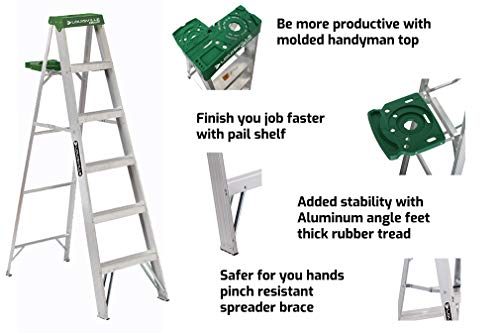 Louisville Ladder AS4004 225-Pound Duty Rating Aluminum Stepladder, 4-Foot
