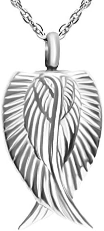Angel Wing Cremation Necklace for Ashes Stainless Steel Urn Pendant Ashes Holder Memorial Jewelry-I’m Here WATCHING Over You