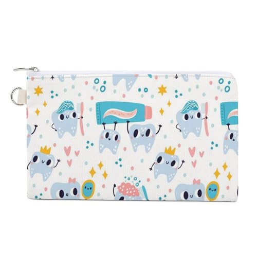 Cute Teeth Funny Little Dental Zipper Style Coin Purse, Large Capacity, Portable And Fashionable Wallet