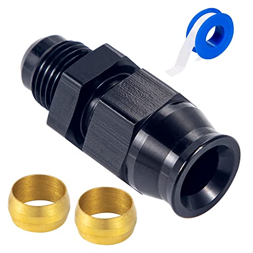 Autobahn88 Aluminum Fuel HardLine Fitting – Straight -8AN Female To 1/2" Hard Tubing (Red/Blue) - View #3