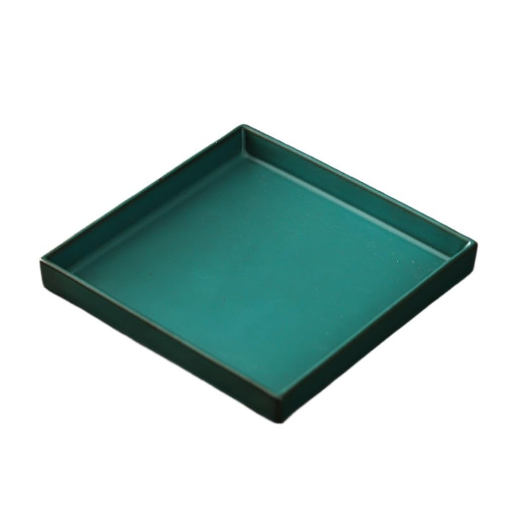 GTHTUHFD Kung Fu Tea Tray Ceramic Tea Tray Square Household Tea Tray Retro Kung Fu Tea Set Dry Brewing Tray Tea Room Tray,size_name-S