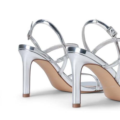 DREAM PAIRS Women’s Slingback Heels High Stilettos Open Square Toe Ankle Strap Pumps Sexy Comfort Strappy Dress Shoes Wedding Bridal Heeled Sandals4