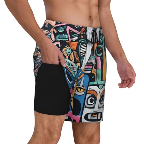 Abstract Art Print Men Stylish Functionality Swim Trunks Breathable Beach Shorts Surfing Gym Fishing3