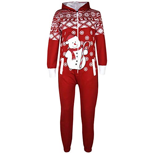 Onesie Noël enfant combinaison pyjama rouge bonhomme de neige 5-6 ans