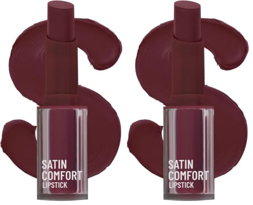 Image of Swiss Beauty Satin Comfort Lipstick | Ultra-Hydrating | Highly Pigmented | Smooth Glide | Satin Matte Finish | One-Swipe Application | Shade- 13 Muted Mauve, 3gm (Pack of 2)