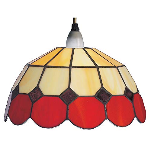 Lighting Web Co Lighting Web Co - Lámpara de cristal (25 cm), color beige y rojo