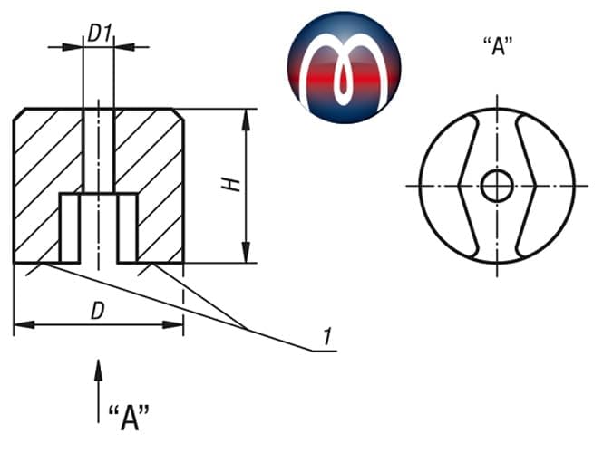 5 x Aimant à Bouton AlNiCo Rond Ø 13 mm, peint en rouge - Température maximale de fonctionnement 180°C - Force 0,7 kg - 5 pièces - Aimants industriels AlNiCo