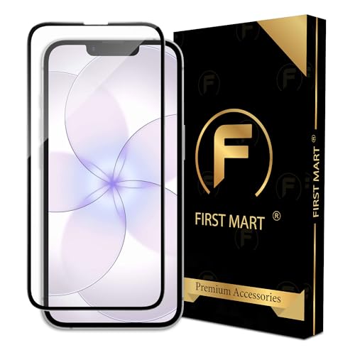 Image of FIRST MART Tempered Glass for iPhone 17e, iPhone 16e & 14, 9H Full-Glue Screen Protector, 3D Edge-to-Edge, HD Clear, Oleophobic, Case-Friendly, Black, Pack of 1