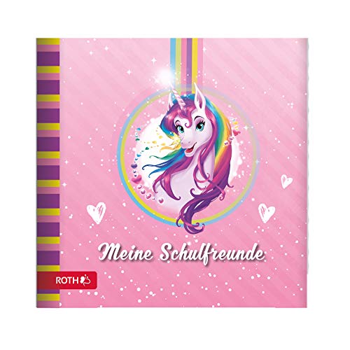 ROTH Unicorn Portrait Friendship Book - 64 Pages 16.5 x 16.5 cm - Memory Album Unicorn in Pink