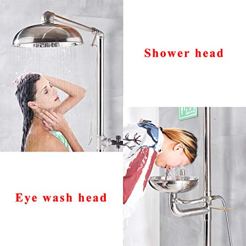 Suguword Stainless Steel Emergency Eyewash Shower Station Emergency Shower System Combination Shower Eye Wash and Face Wash Station