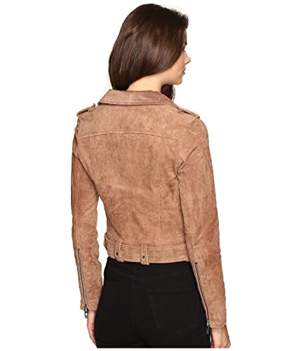 [BLANKNYC] womens Luxury Clothing Cropped Suede Leather Motorcycle Jackets, Comfortable & Stylish Coats, Coffee Bean, Medium - Thumbnail 3